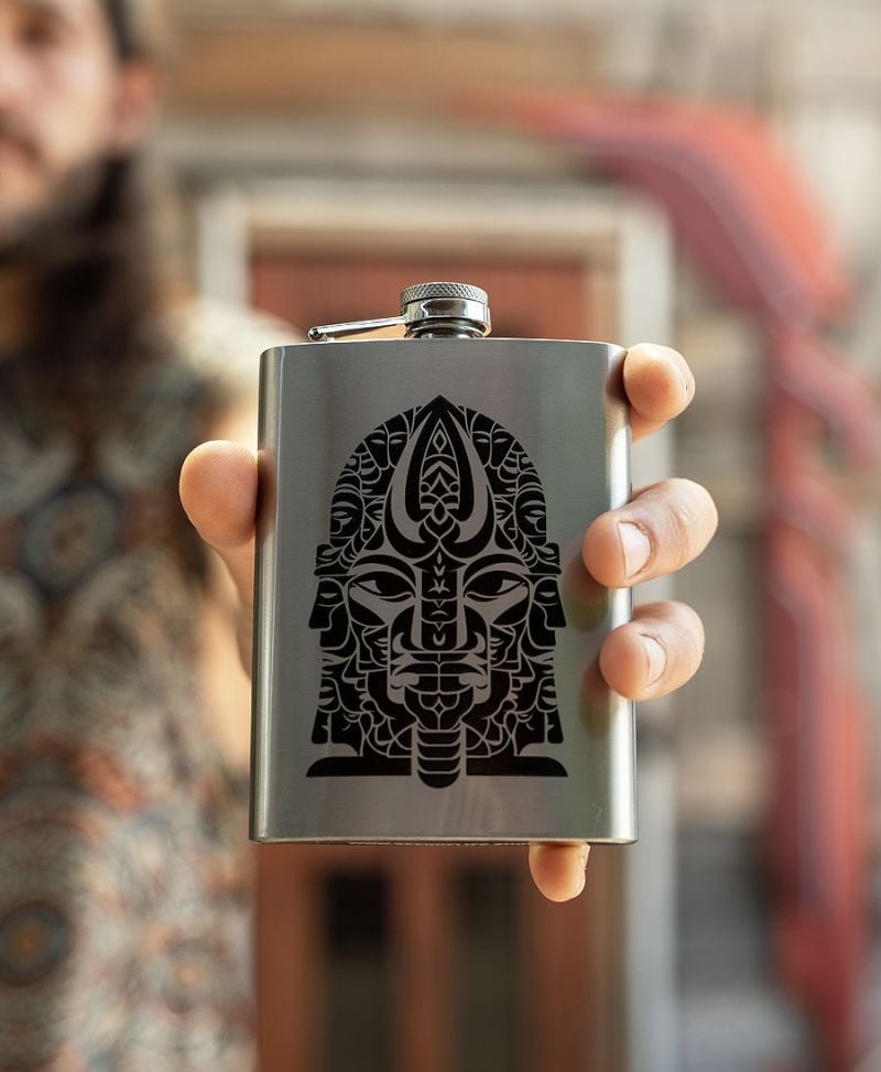 Tribal hip flask