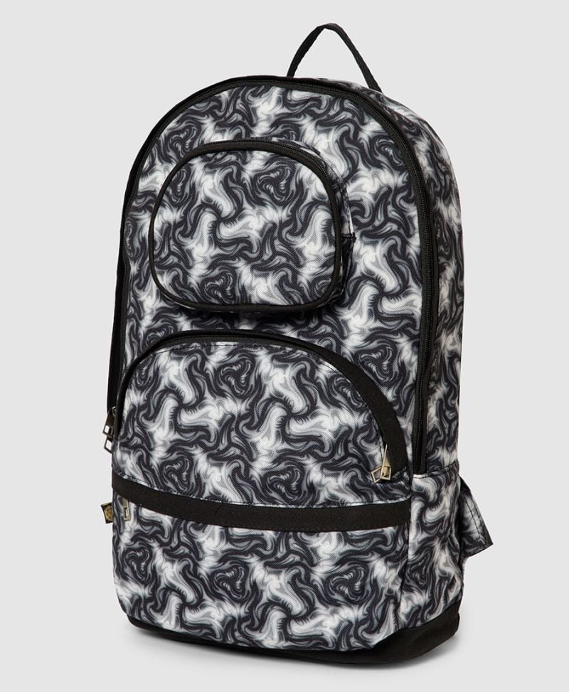 round canvas backpack black