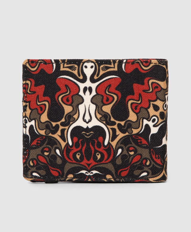 brown printed slim wallet trippy 