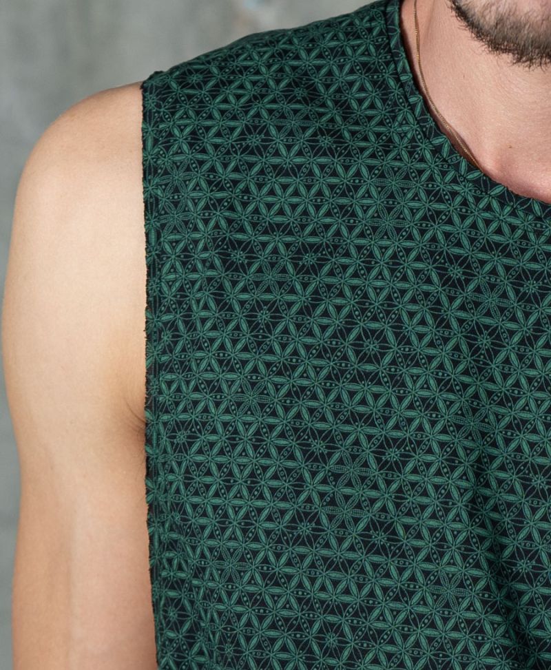 Flower Of Life Tank Top ➟ Green