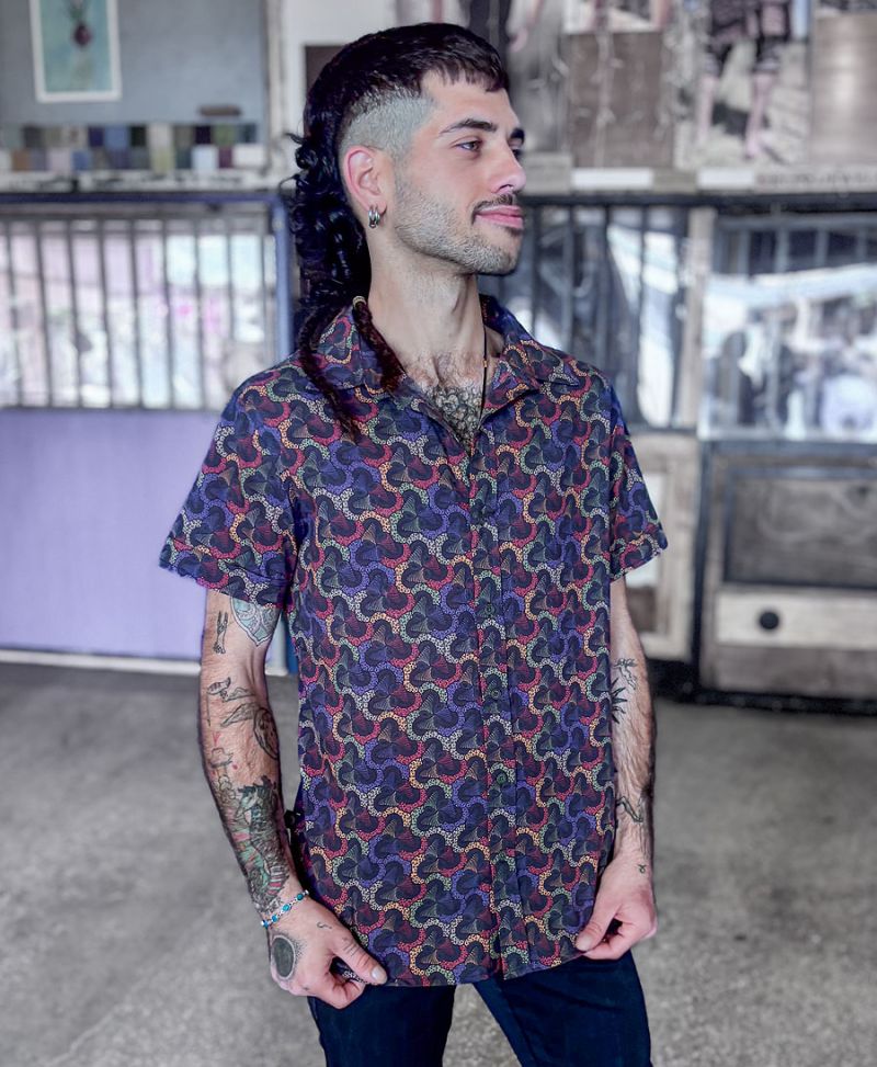 Fungi Button Shirt - Colorful
