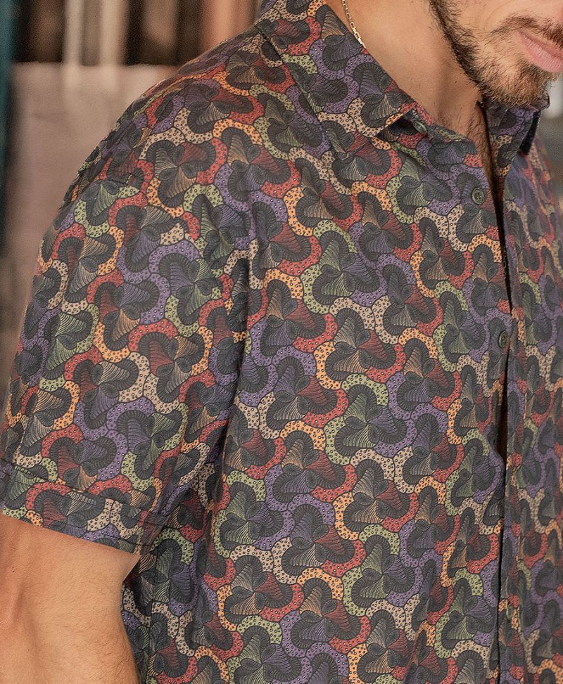 Fungi Button Shirt - Colorful