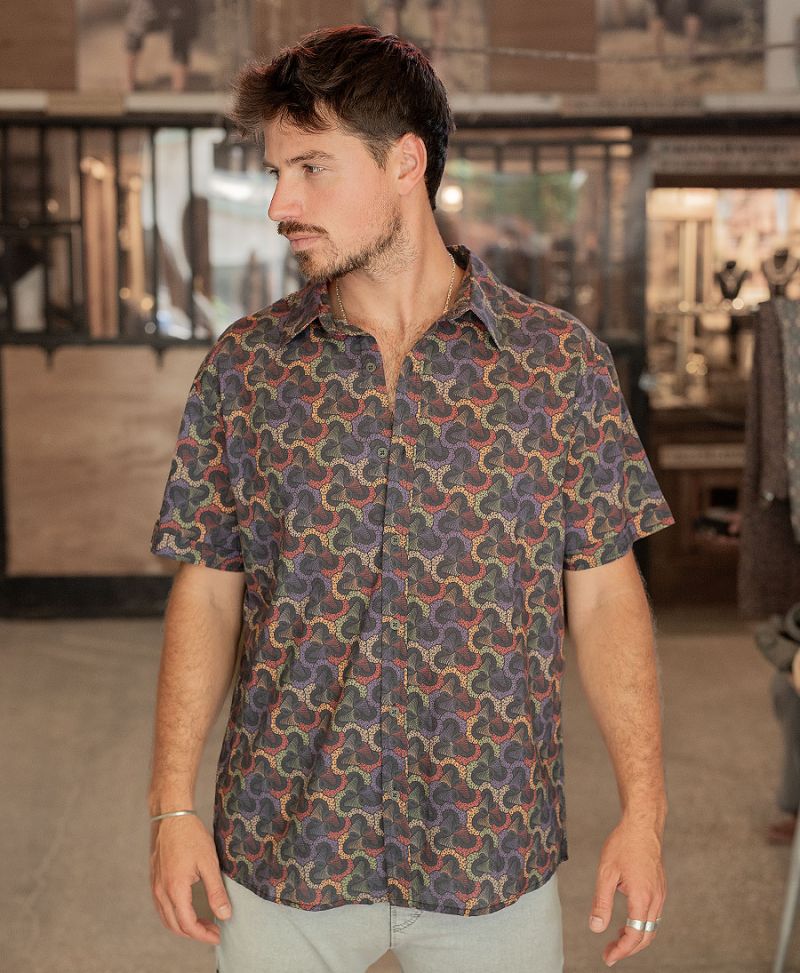 Fungi Button Shirt - Colorful