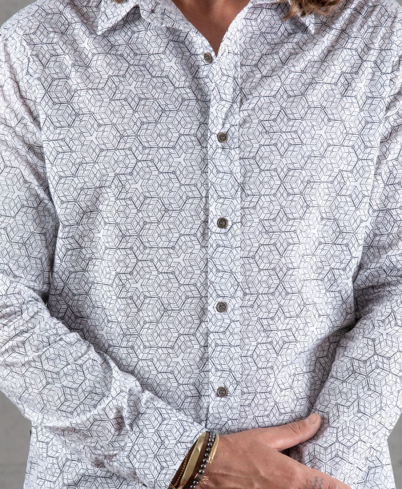 Kubic Long Button Shirt ➟ White / NEW
