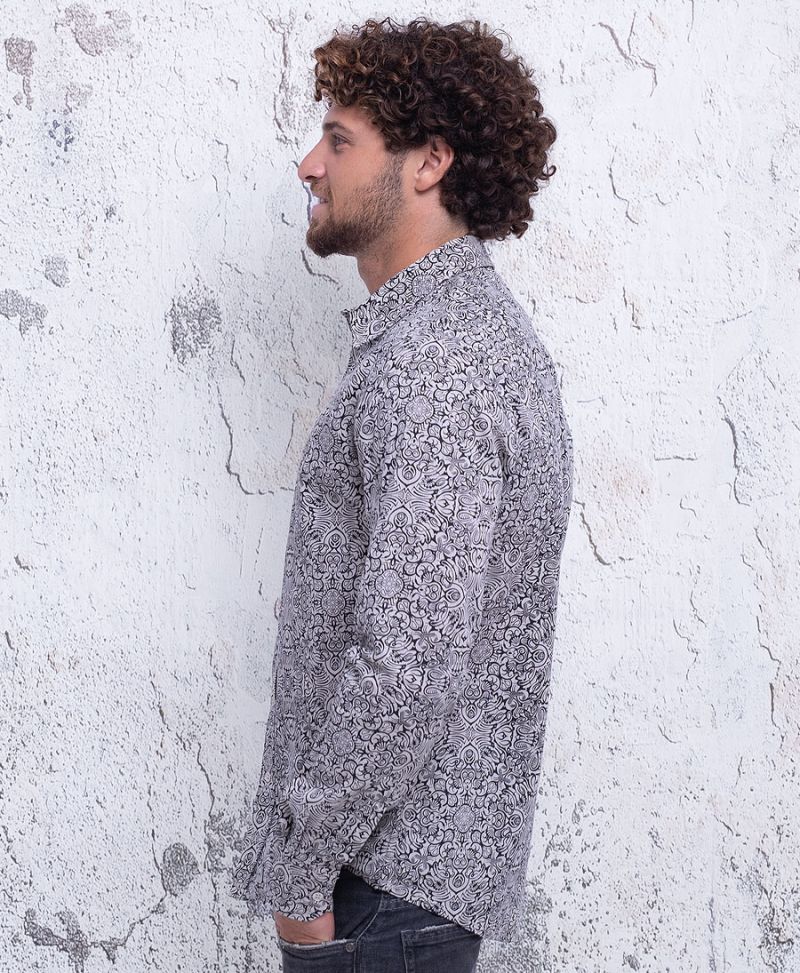 Virus Long Button Shirt ➟ Grey