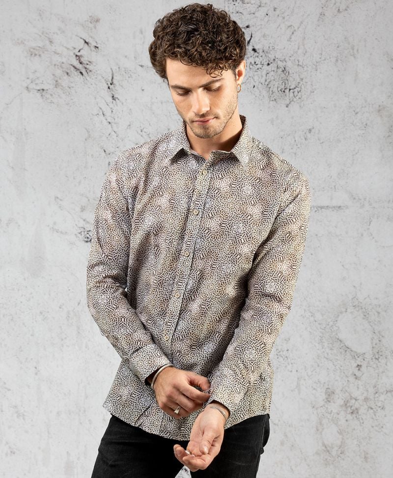 Alternative men button up shirt long sleeve