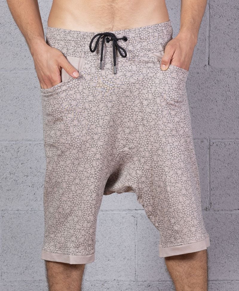 Psychedelic Men's Shorts Cotton Yoga Pants LSD Molecule 