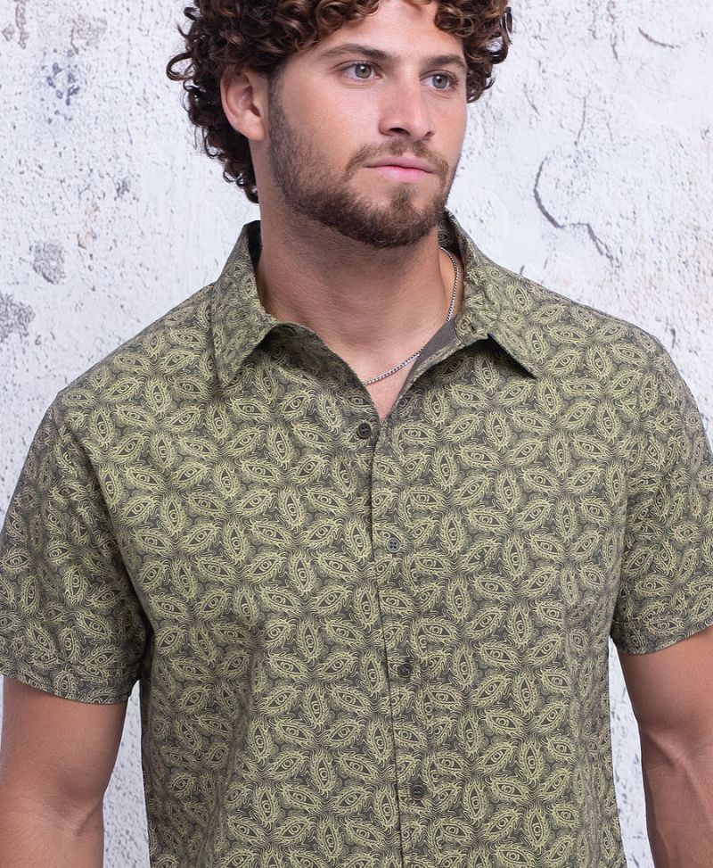 Eyesee Button Shirt ➟ Olive