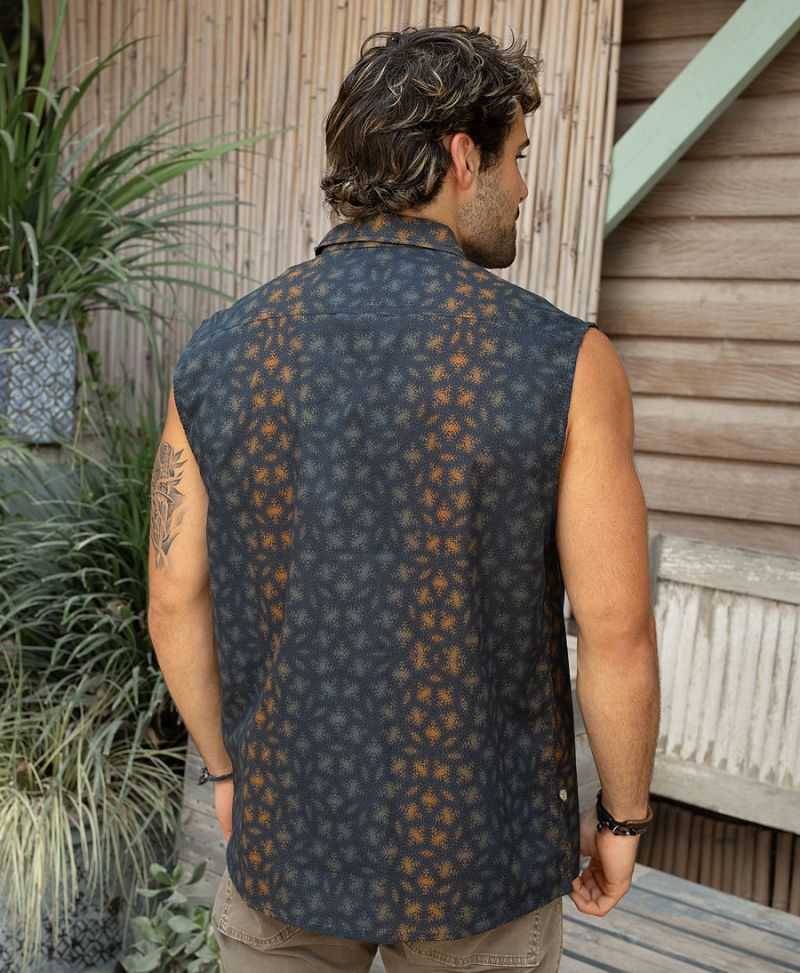 Hoover Sleeveless Button Up 