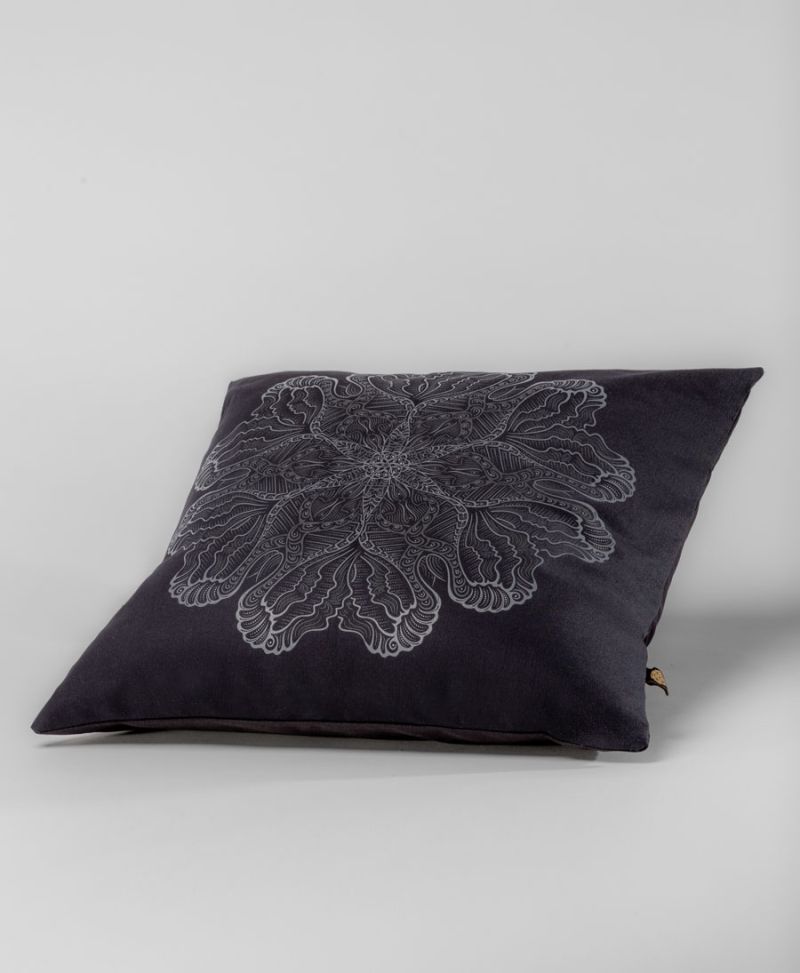 Faceat Cushion Cover - Black 16x16