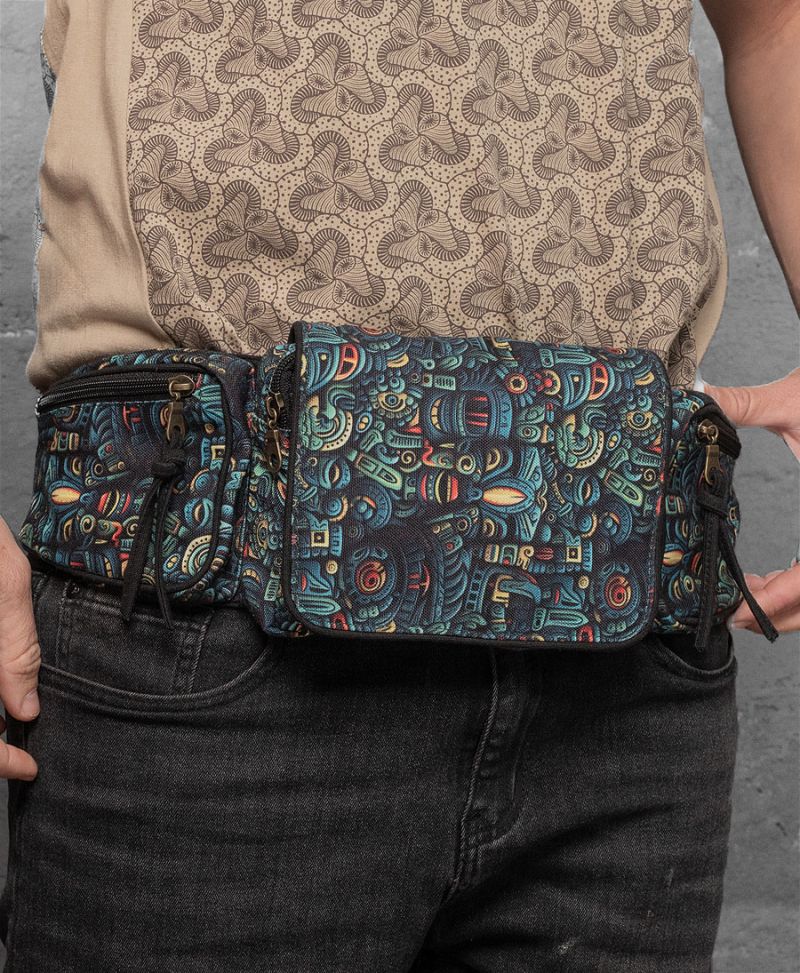 mayan print pocket belt