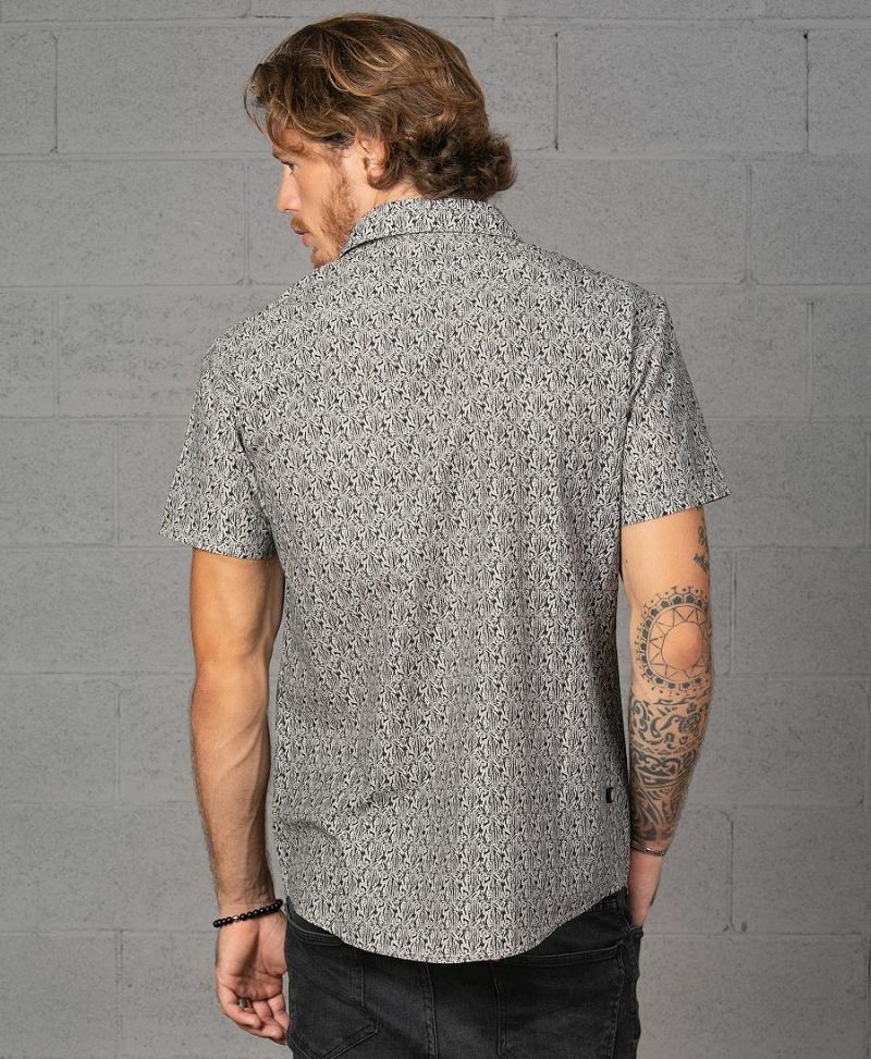 Peach Button Shirt ➟ Grey