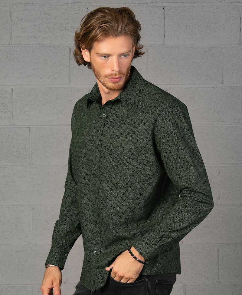 Atomic Long Button Shirt ➟ Black