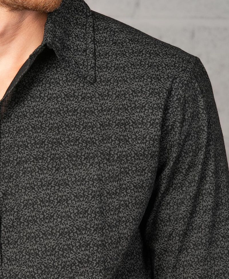 Rudraksha Long Button Shirt ➟ Black