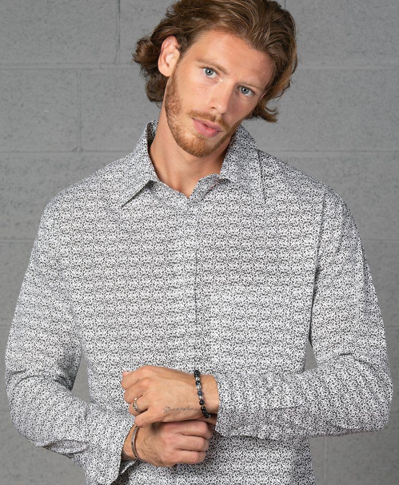 Rudraksha Long Button Shirt ➟ White