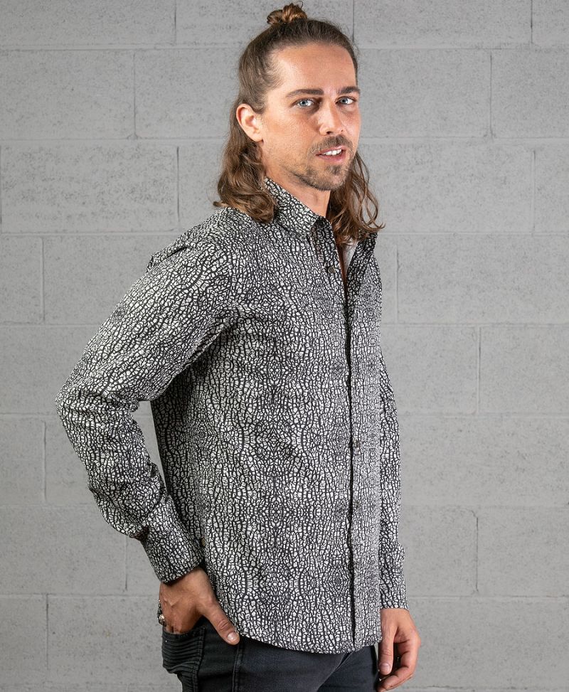 Melon Long Button Shirt ➟ Grey