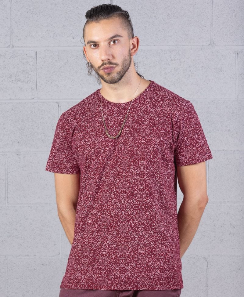 Psychedelic shirt for men full print red