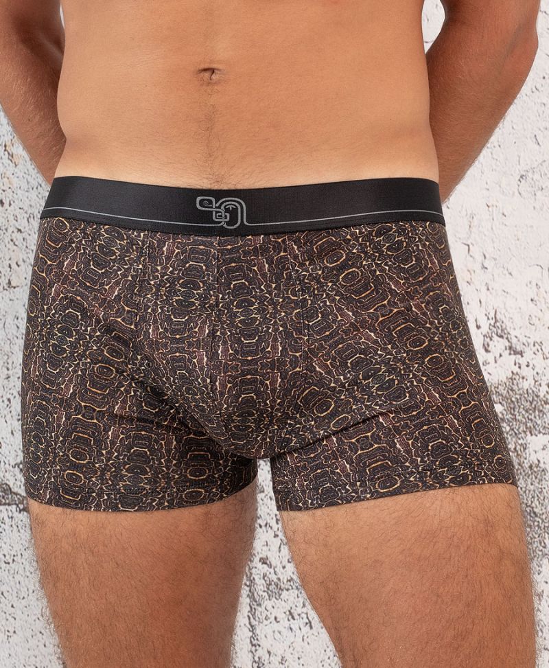 brown printed underwear men