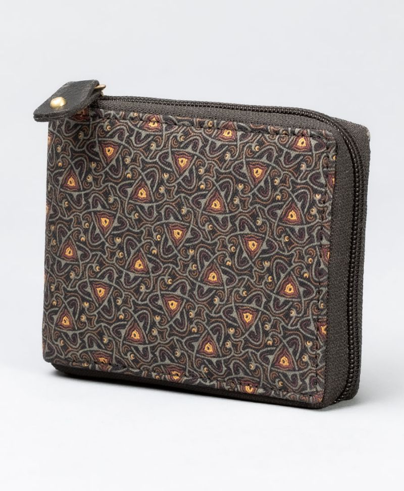 atom molecule men zipper wallet bifold canvas 