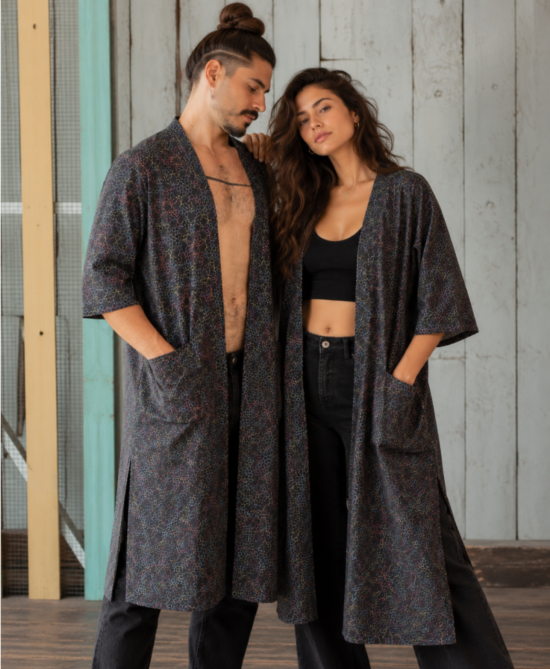 Unisex psychedelic Kimono | LSD Molecule print 