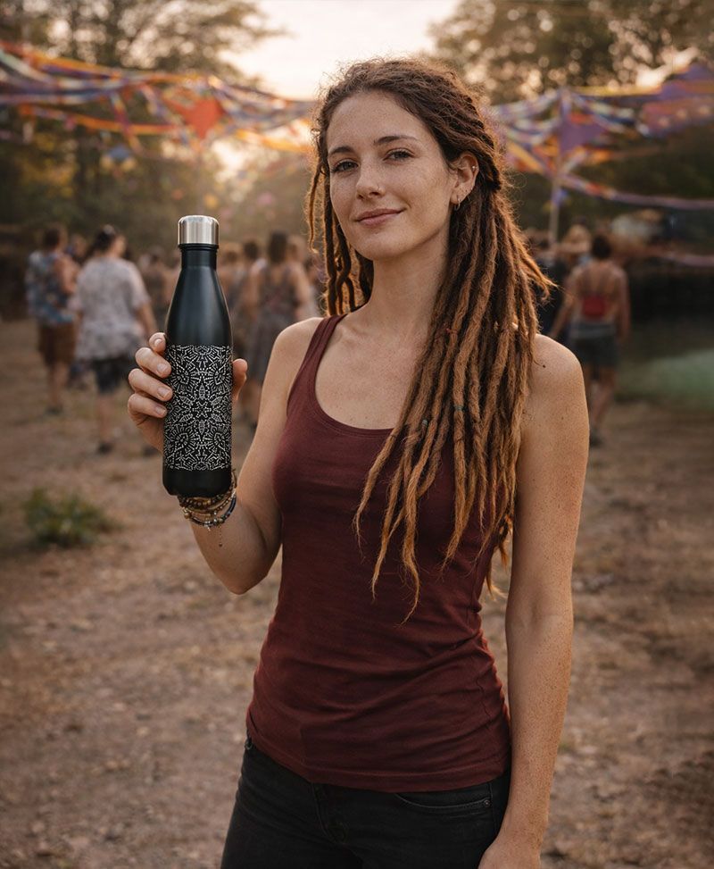 sacred geometry drink water bottle