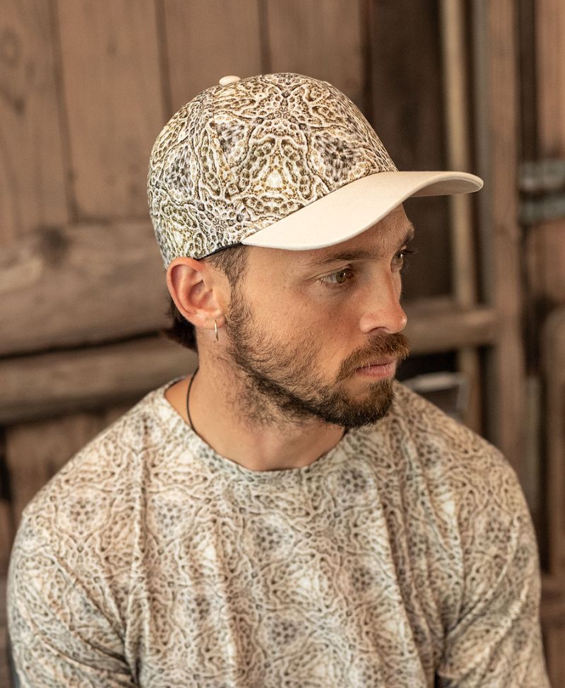 coral print hat for men