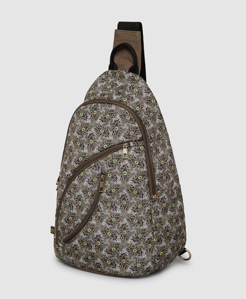 psychedelic sling backpack vegan