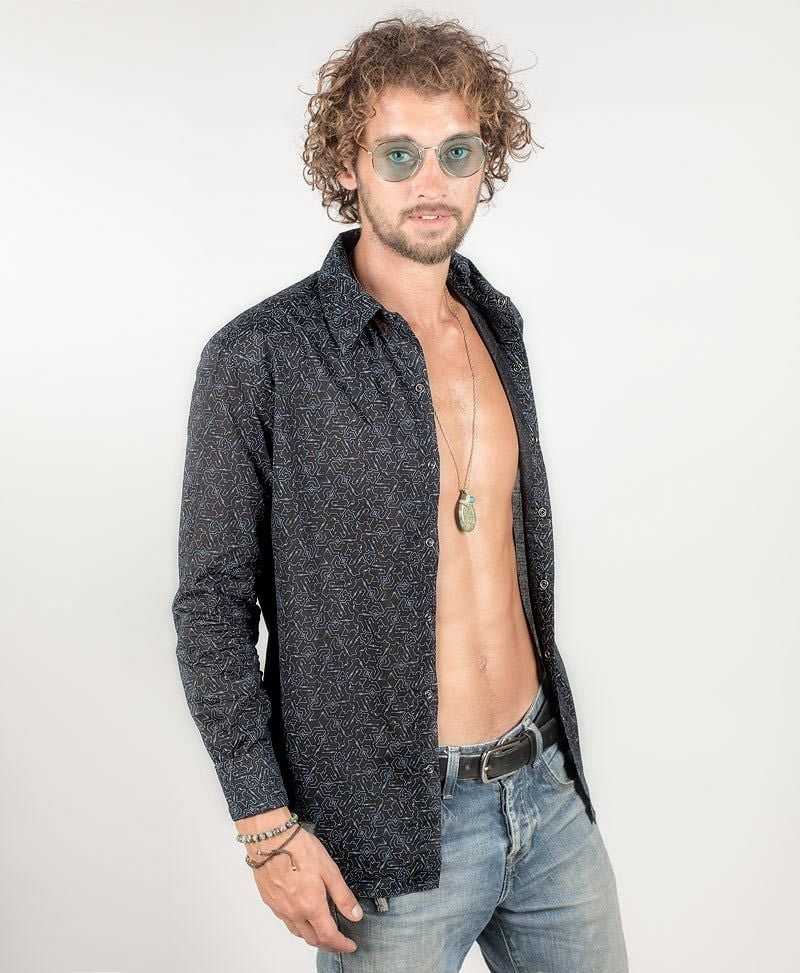 Plonter Long Button Shirt ➟ Black