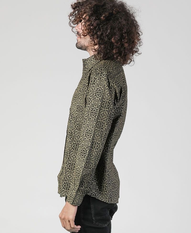 Hexit Long Button Shirt ➟ Black