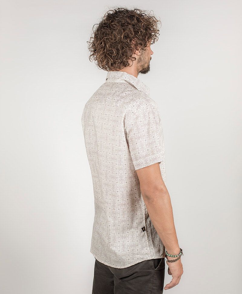 Hamsa Button Shirt ➟ White