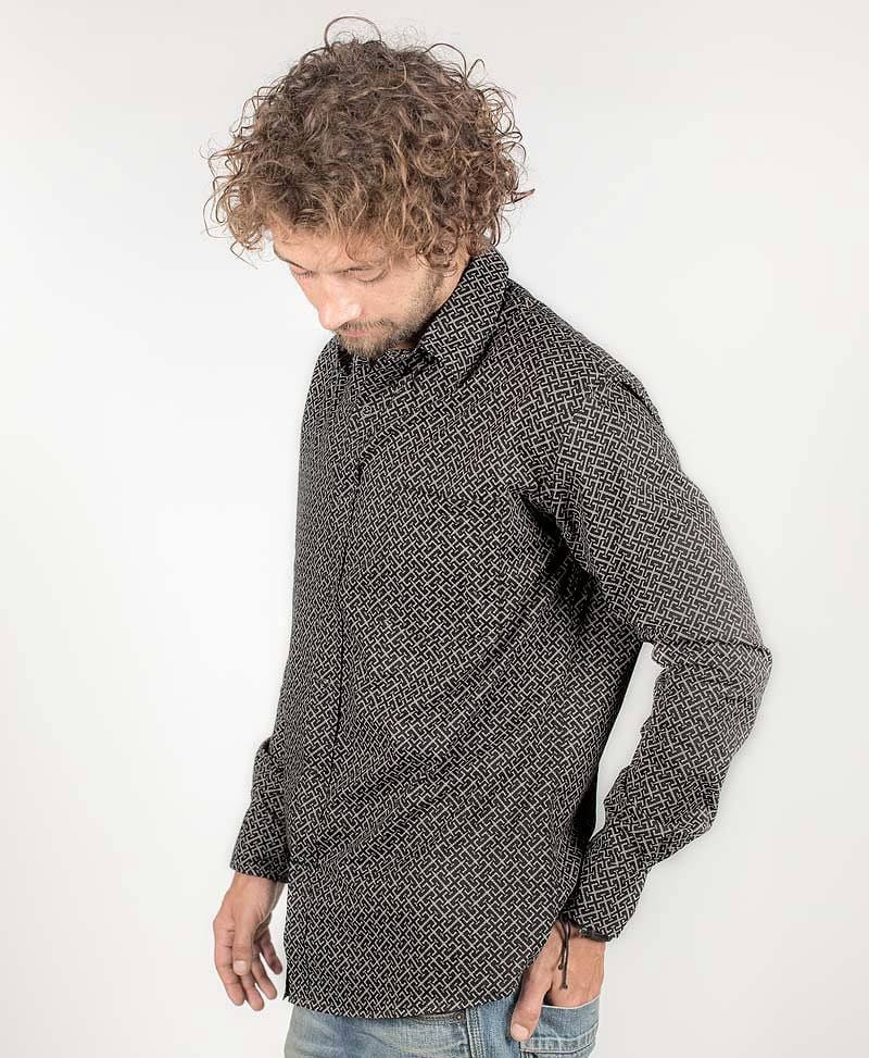 InOut Long Button Shirt ➟ Black