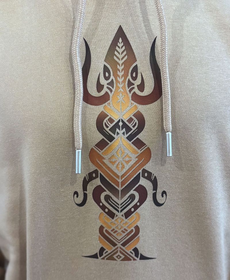 Trishulamuki Pullover Hoodie - Beige