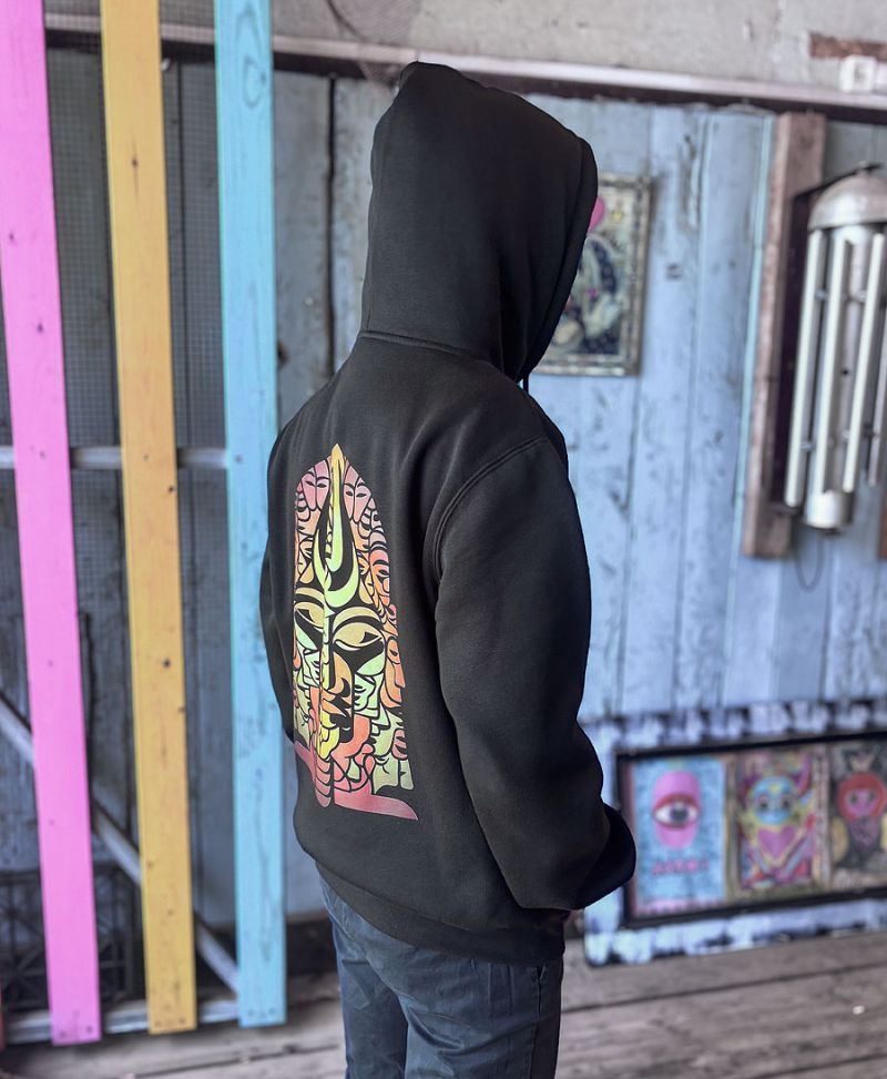 Trishulamuki Pullover Hoodie - Black