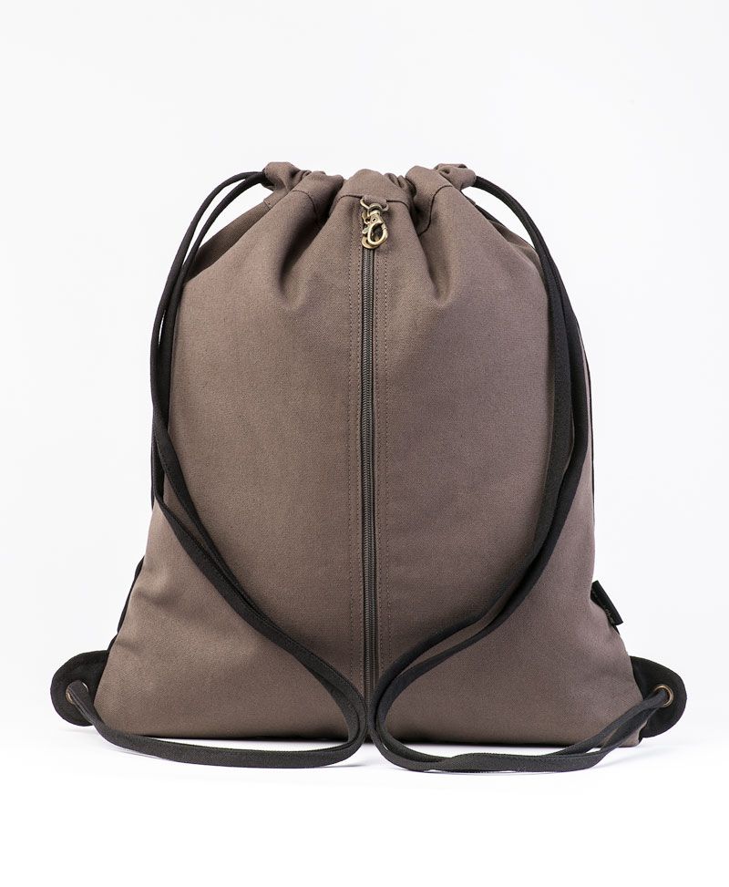 Trimurti Drawstring Backpack ➟ Black & Grey