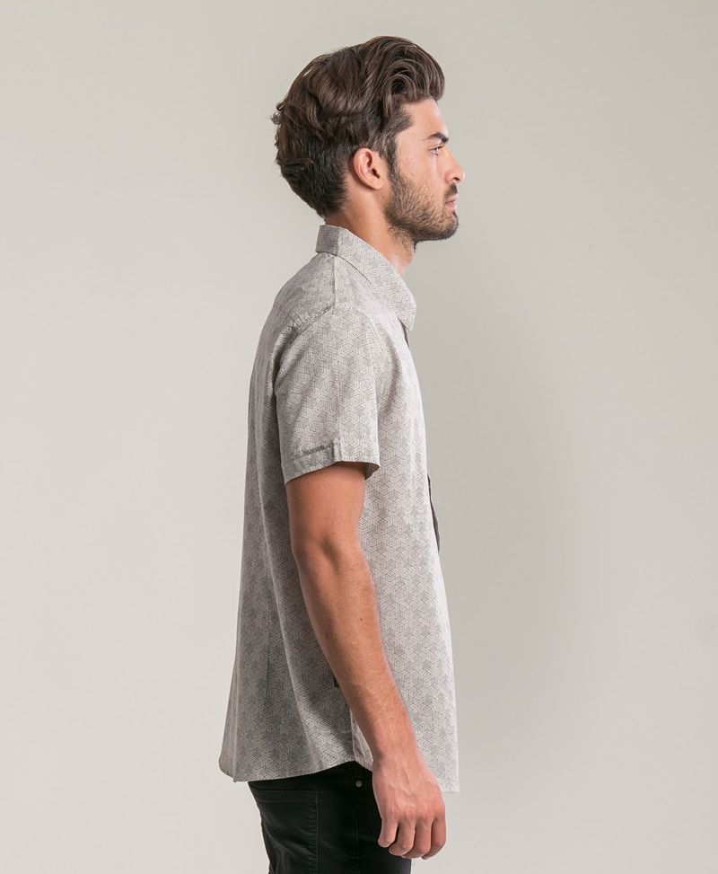 Kubic Button Shirt ➟ Light Grey