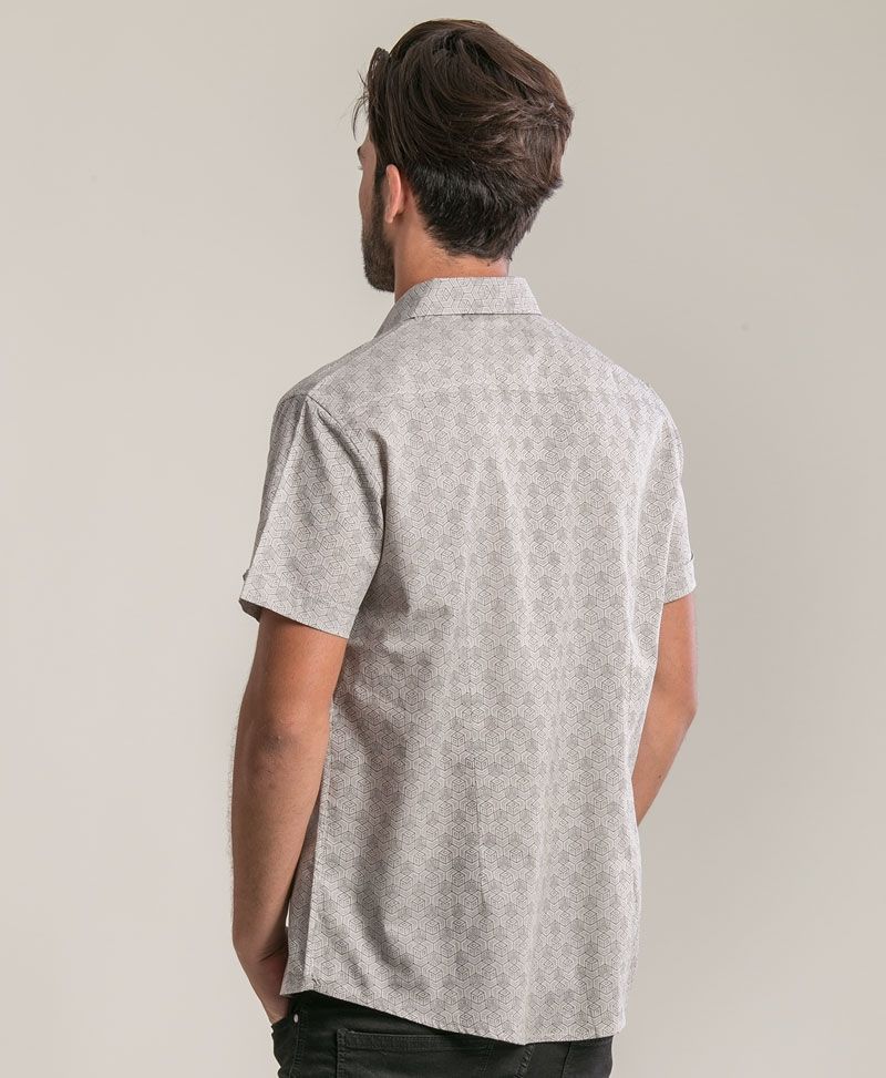 Kubic Button Shirt ➟ Light Grey