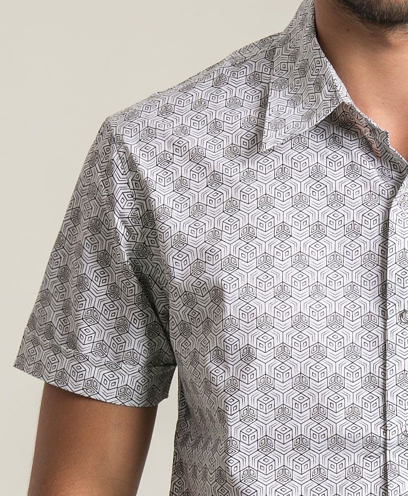 Kubic Button Shirt ➟ White