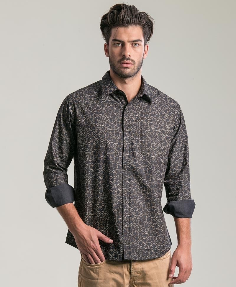 psychedelic clothing mens long button up shirts lsd molecule