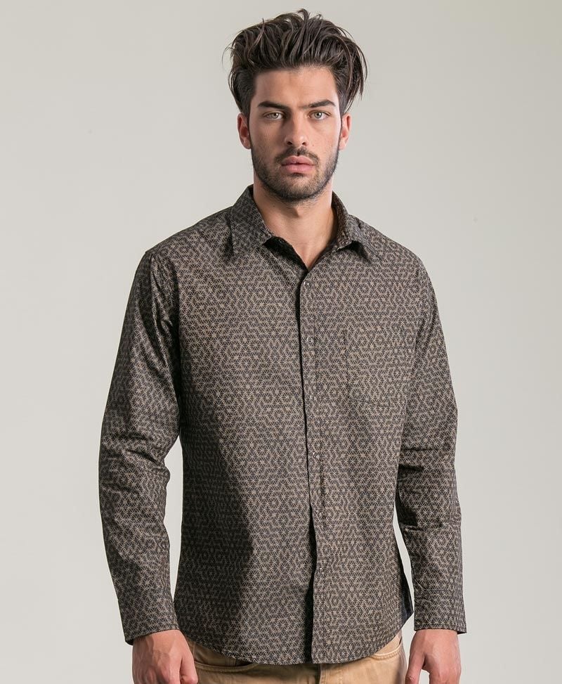psychedelic clothing mens long button up shirts seed of life