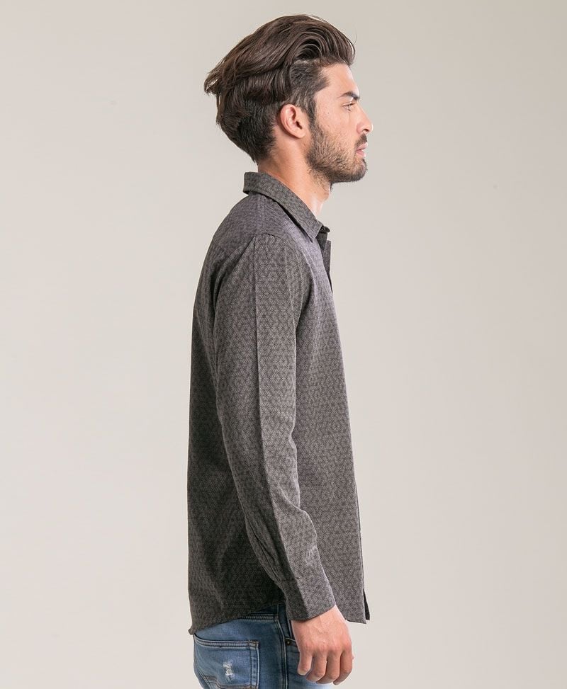 Seeds Long Button Shirt ➟ Grey