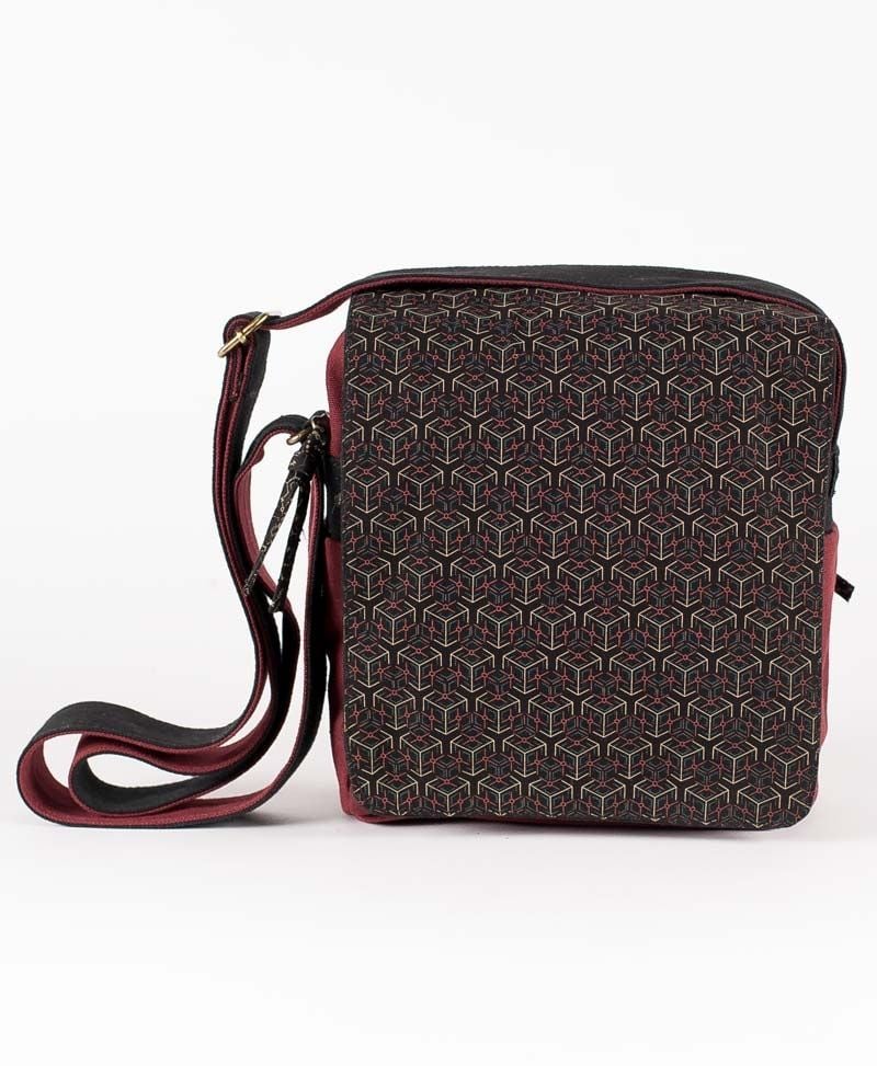 Kubic Crossbody Bag - Maroon