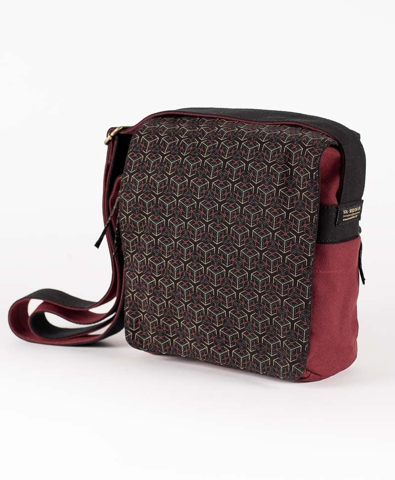 Kubic Crossbody Bag - Maroon