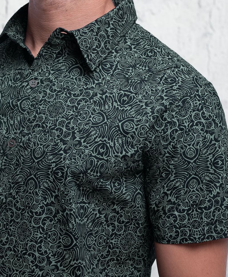 Virus Button Shirt ➟ Black