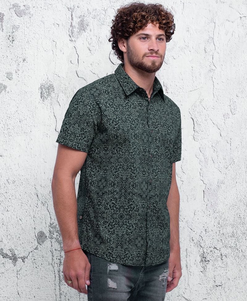 Rave Button Up Men Shirt