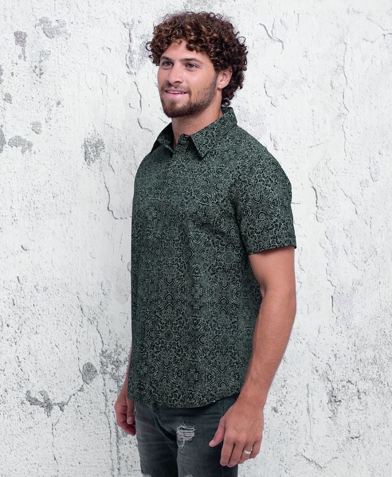 Virus Button Shirt ➟ Black