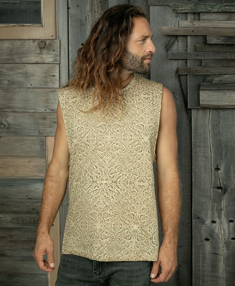 Sand print tank top singlet
