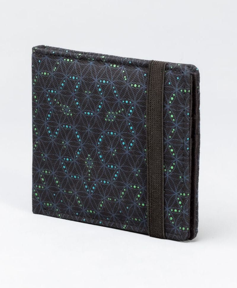 Seed of life mens wallet bifold canvas slim wallet