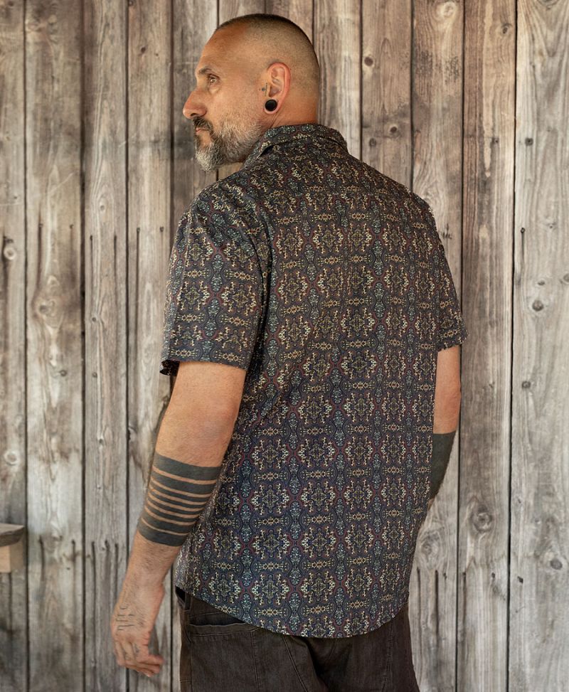 Shipibo Button Shirt ➟ Dark