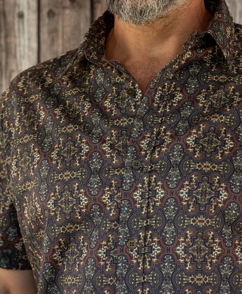 Shipibo Button Shirt ➟ Dark
