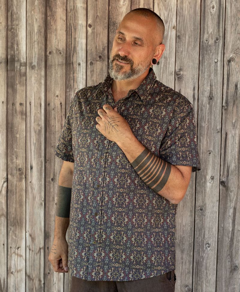 Shipibo Button Shirt ➟ Dark